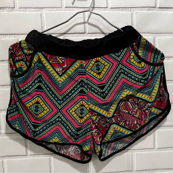 EMME JORDAN women printed elastic waist shorts/size L - Picture 2 of 6